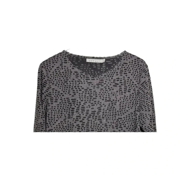 New 209wst38 Womens relaxed fit lagenlook artsy gray tunic top Size Large NWT - Picture 2 of 8